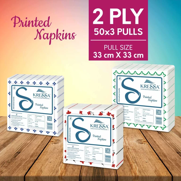 Kressa Paper Napkins Printed | 2 Ply Printed Tissue Paper – Pack of 3 - Image 2