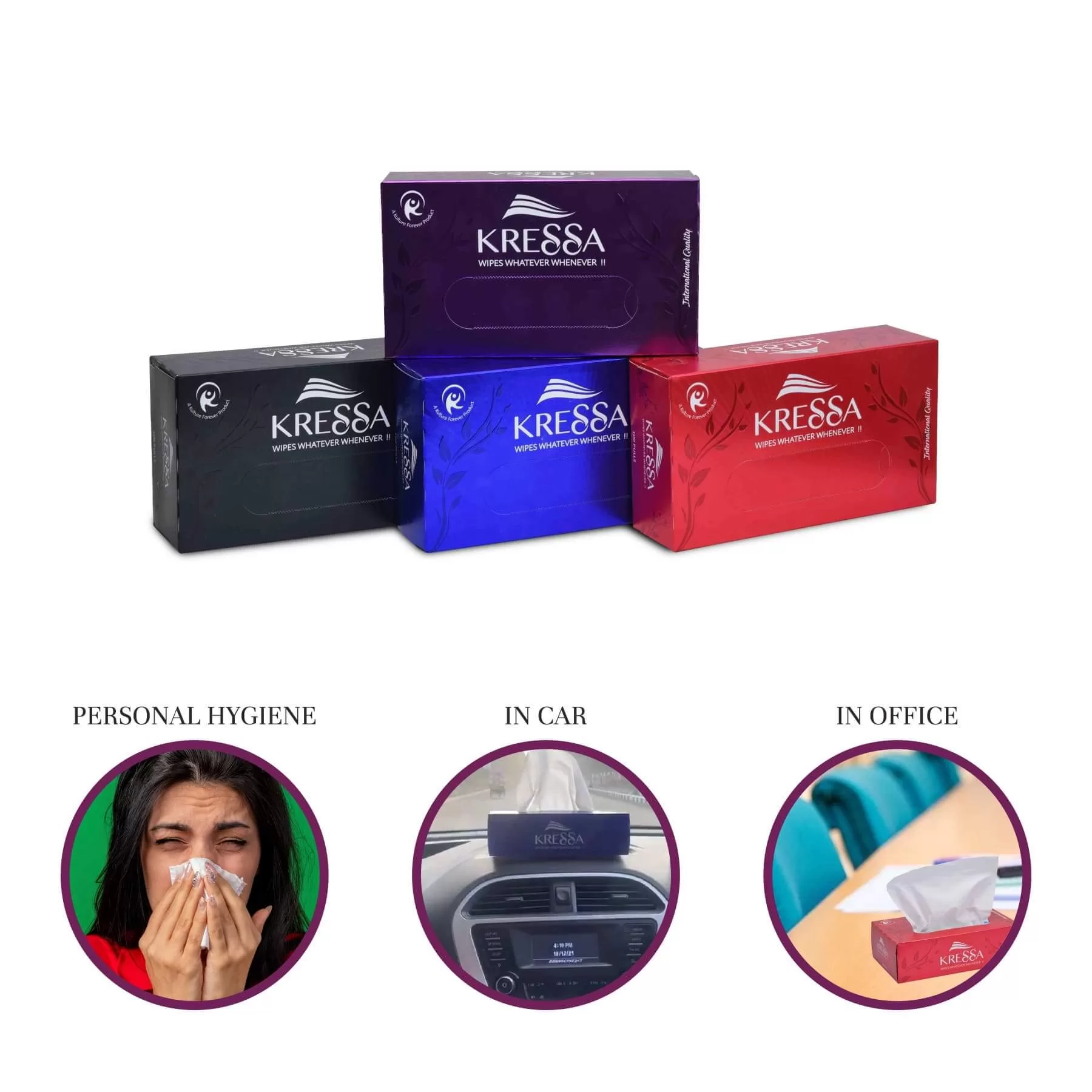 Kressa 2 Ply Facial Tissue Pack Of 4 Boxes | 100 Pulls Per Box - Image 5