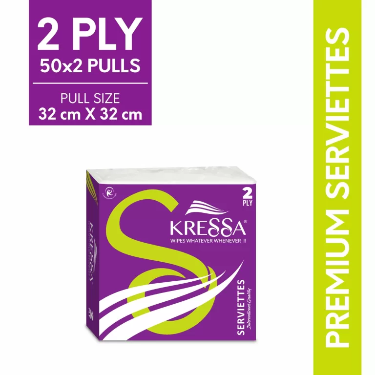 Kressa Paper Napkin 32X32 CM 2 Ply 50 Pulls Pack of 2-100 Pulls - Image 2