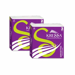 Kressa Paper Napkin 32X32 CM 2 Ply 50 Pulls Pack of 2-100 Pulls