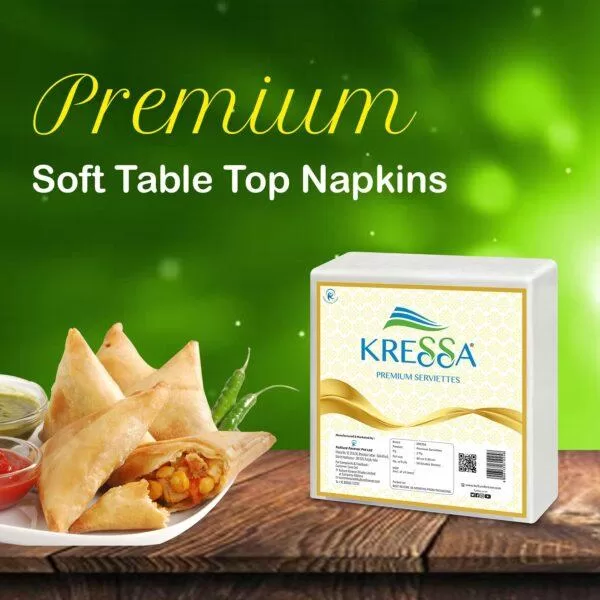 Kressa Premium Paper Napkin 40X40 CM 2 Ply Pack of 2-100 Pulls - Image 4