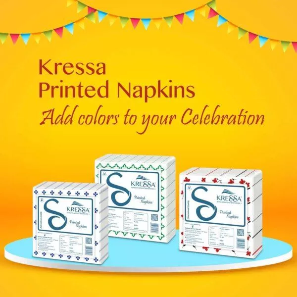 Kressa Paper Napkins Printed | 2 Ply Printed Tissue Paper – Pack of 3 - Image 5