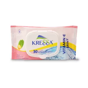 Kressa Refreshing Wet Wipes Vitamin E Mint – 30 Wipes