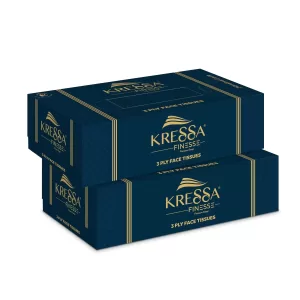 Kressa 3 Ply Face Tissue Box | 80 Pulls Per Box Pack of 2