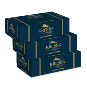 Kressa 3 Ply Face Tissue Box | 80 Pulls Per Box Pack of 3