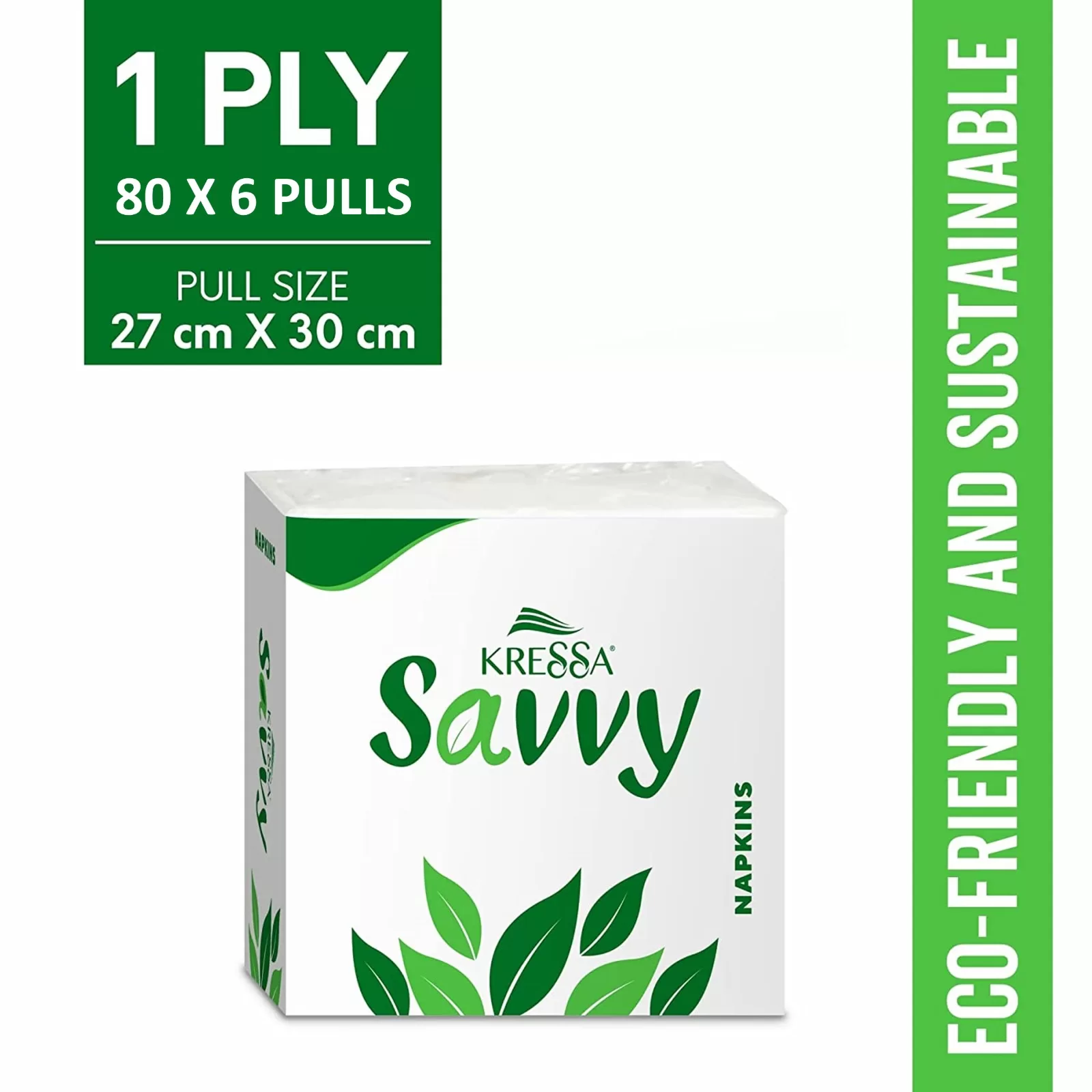 Kressa Savvy Tissue Paper Napkins 1 Ply | 80 X 6 (480 Pulls) | (Pack of 6) - Image 4