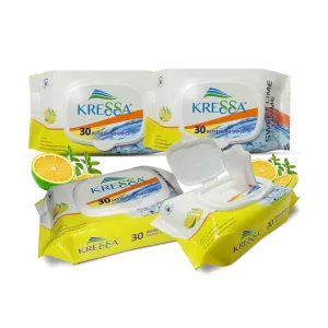 Kressa Face Wet Wipes Sweet Lime Thyme Pack Of 4 | Total 120 Wipes