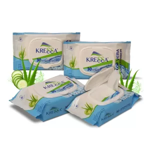 Kressa Wet Wipes Aloe Vera Cucumber Pack Of 4 Total 120 Wipes